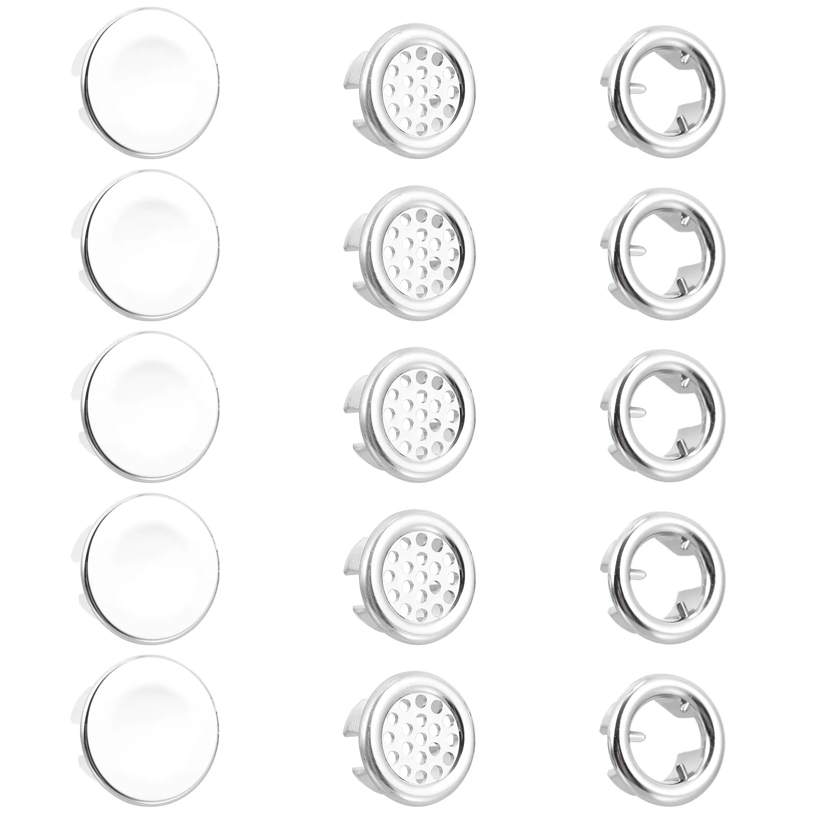 

15Pcs Bathroom Sink Overflow Cover Wash Basin Overflow Ring Heavy Duty Plastic Drain Hole Decoration Reliable Long Term Use