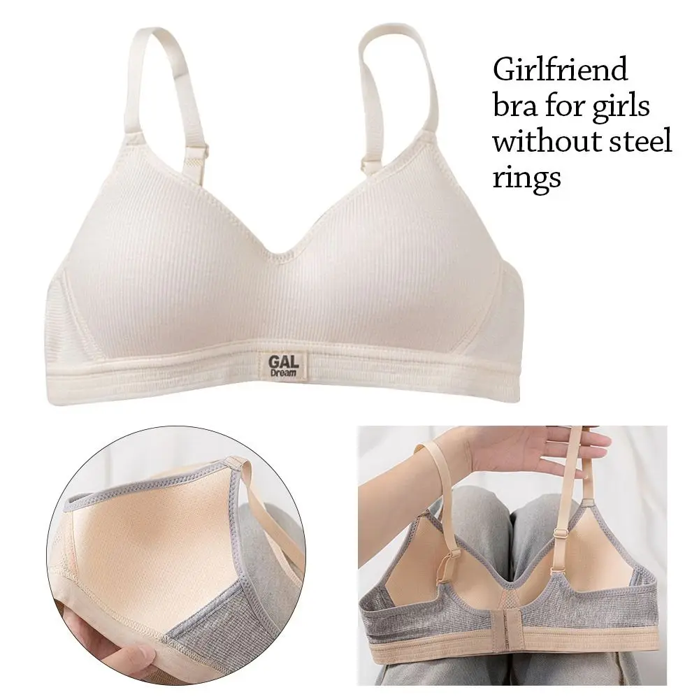 

Fashion Seamless Sport Underwear Skin-Friendly Soft No Underwire Bra Solid Color Breathable Sports Vest for Teens Girls