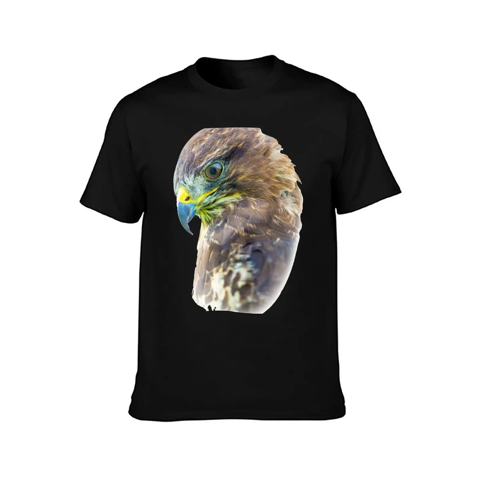 Buzzard concentration on prey below its perch T-Shirt Quick Dry Sports Short Sleeve Tee T-Shirt