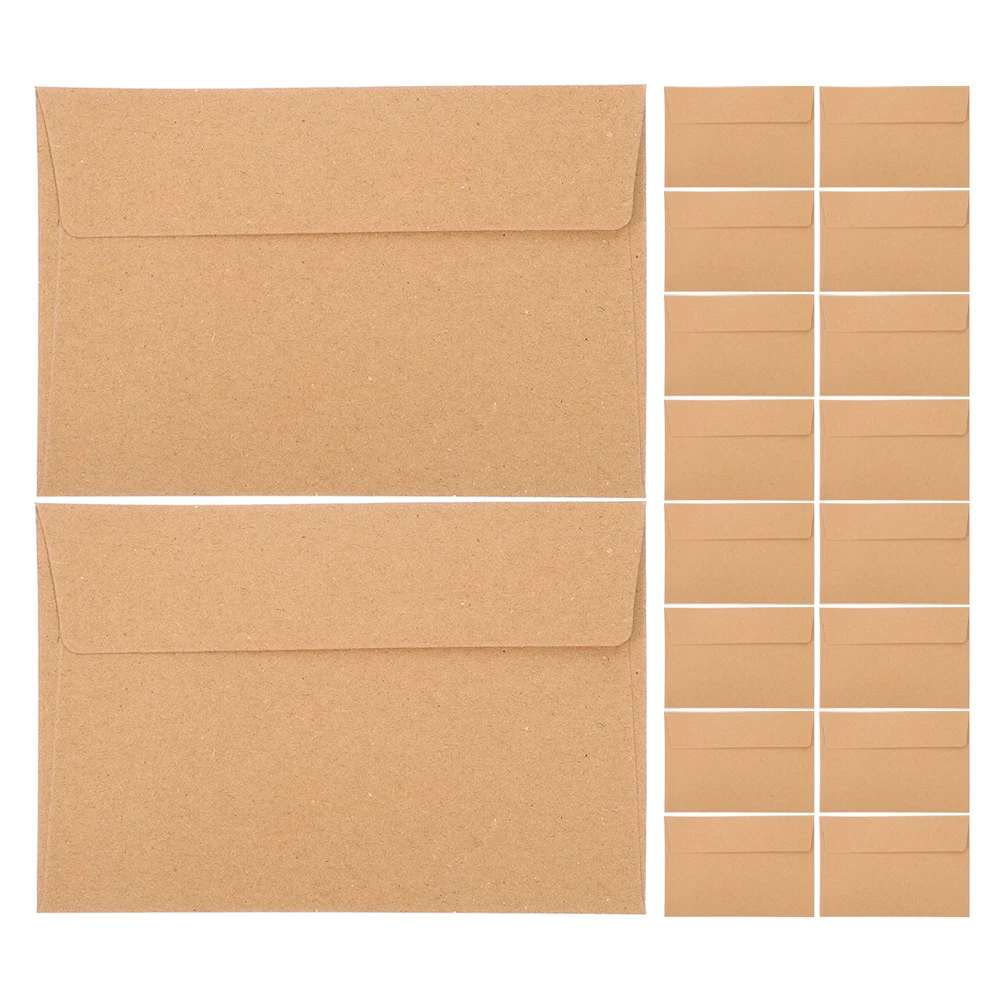 

30pcs Invitation Envelopes A4 Mailing Card Brown Paper Check Coin Storage Self Adhesive Elegant Design
