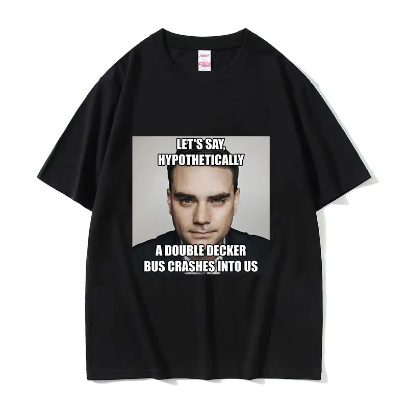 Ben Shapiro Double Decker Bus Funny Meme T Shirt Men Vintage Fashion Short Sleeve T-shirts Unisex 100% Cotton Oversized T-shirt