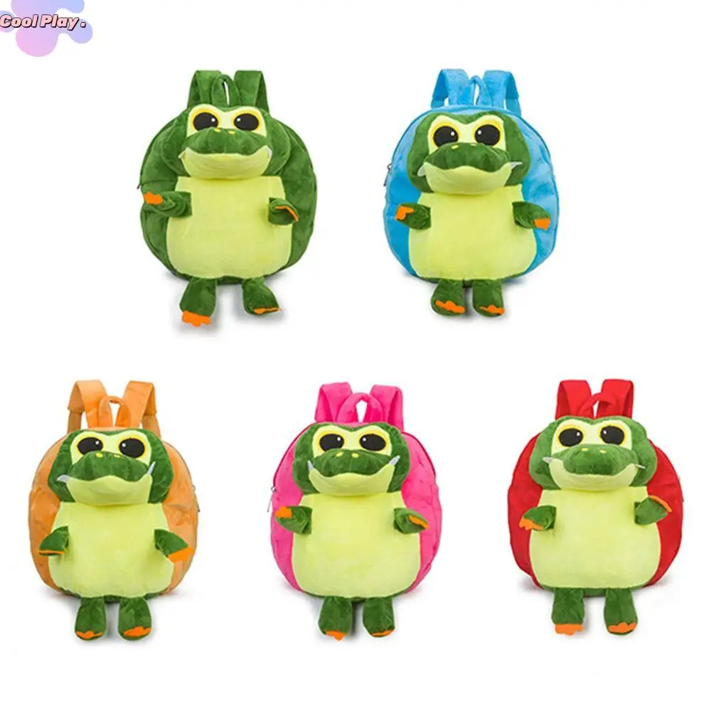 

Crocodile Shaped Cartoon Plush Backpack Creative Soft Cute Shoulder Bag Adjustable Strap Multifunctional Plush Knapsack Students