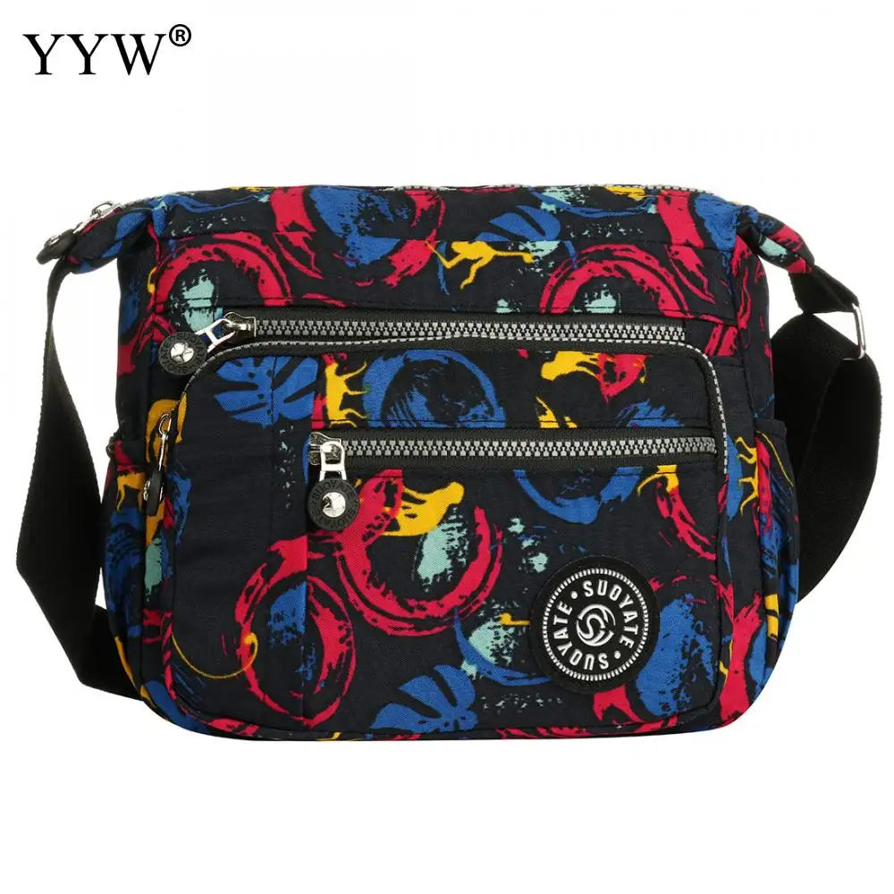 Womens Multi Pocket Casual Crossbody Bag Travel Bag Messenger Handbag For Shopping Hiking Daily Use Nylon Shoulder Bags Pouch