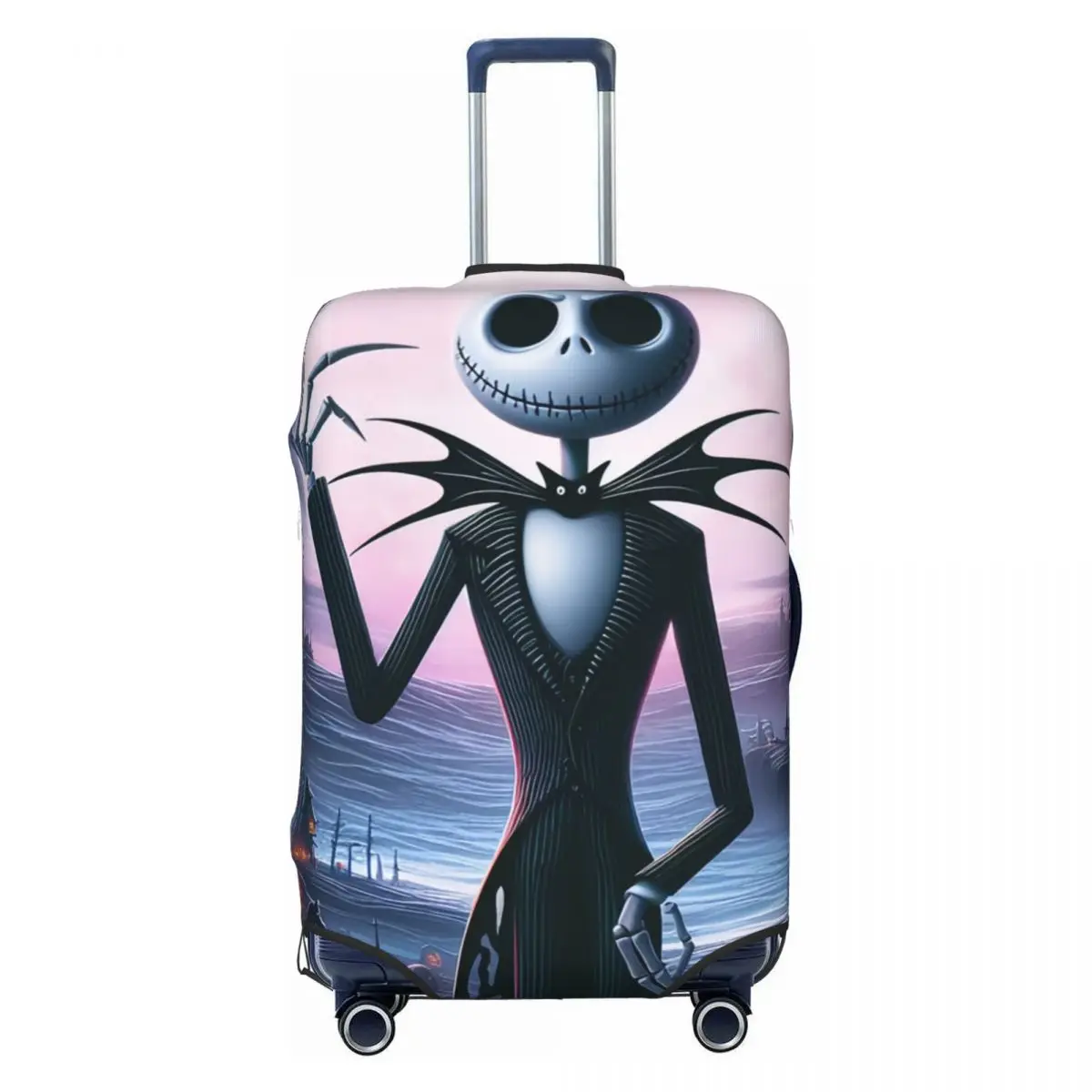 

Custom Jack Skellington Luggage Cover Protector Funny Nightmare Before Christmas Travel Suitcase Protective Cover for 18-32 Inch