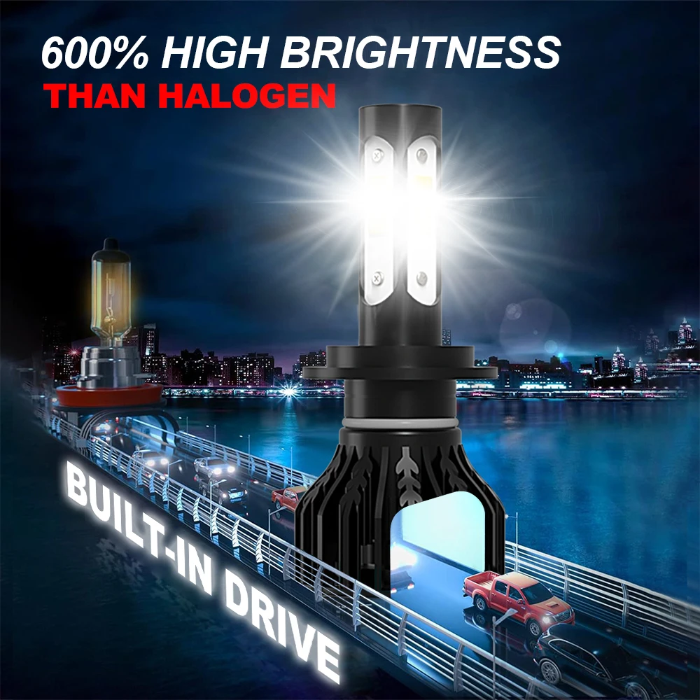 Led Headlight Bulbs 60000LM Super Bright Lamp High Low Beam LED Headlamps Bulb CSP Chips 6000K For Peugeot 407 2006 2007 2008