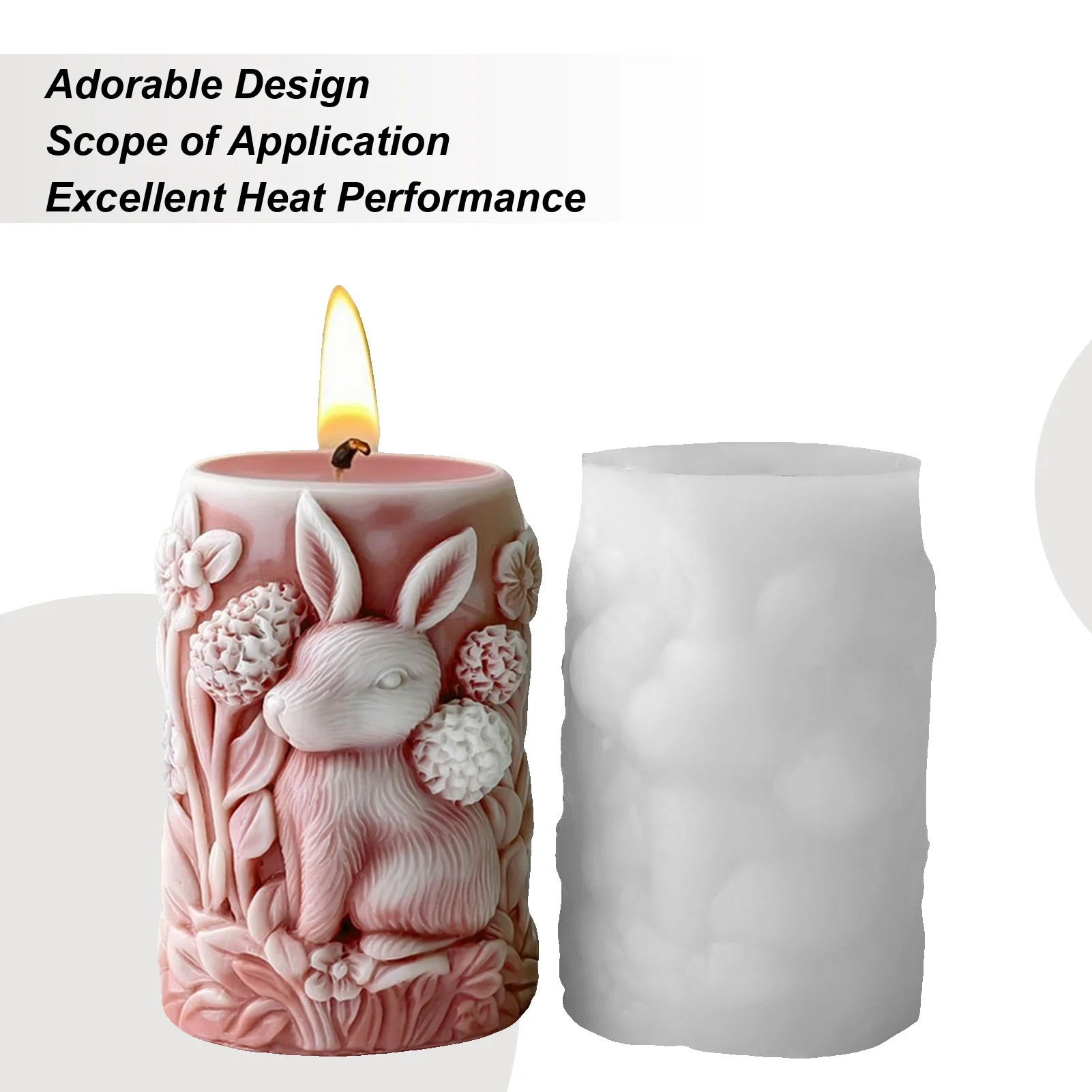 

Формы для изготовления свечей, кролик, цветок, художественные ремесленные украшения, гипсовая форма для мыла для дома, комнаты, свадьбы, обеденного стола, украшения