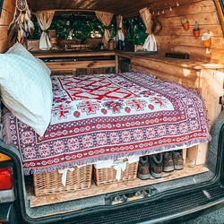 Mystical Ethnic Pattern Woven Throw Blanket Wall Carpet Sofa Bed Room Decor Tassel Thread Blanket Throw Tapestry Picnic Mat