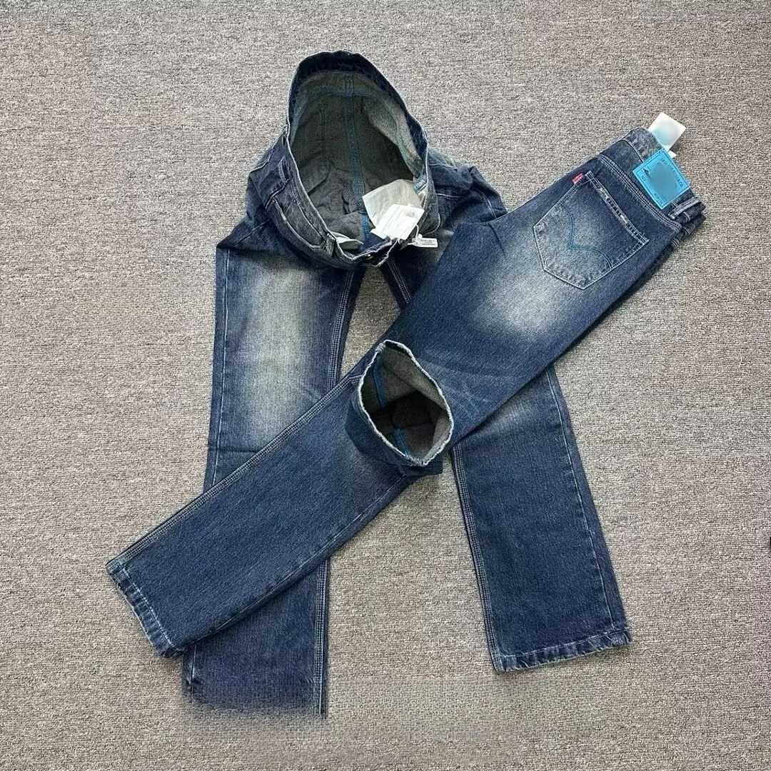 

Cleanfit Loose Straight Leg Jeans Men Women Spring Autumn Wear Waed Slimming Jeans mid Waist Button Decorated Denim Pants