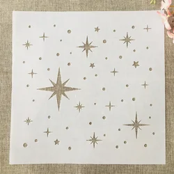 30*30cm Stars Texture DIY Layering Stencils Wall Painting Scrapbook Coloring Embossing Album Decorative Template