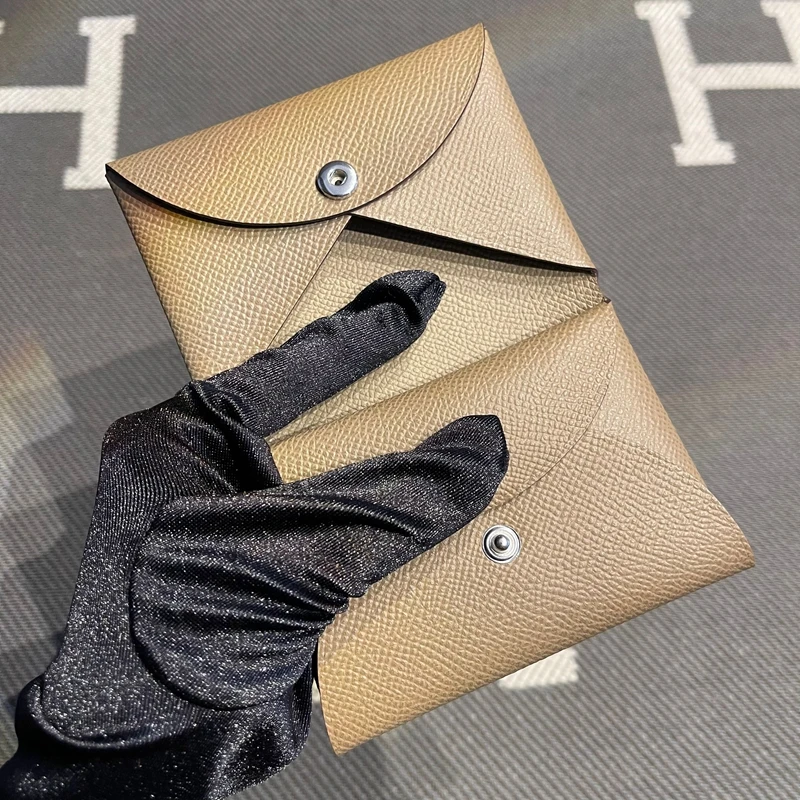 Genuine Leather Key Coin Document Wallet Elephant Grey And  Grey Spotted Design Practical Functional Men's Wallet