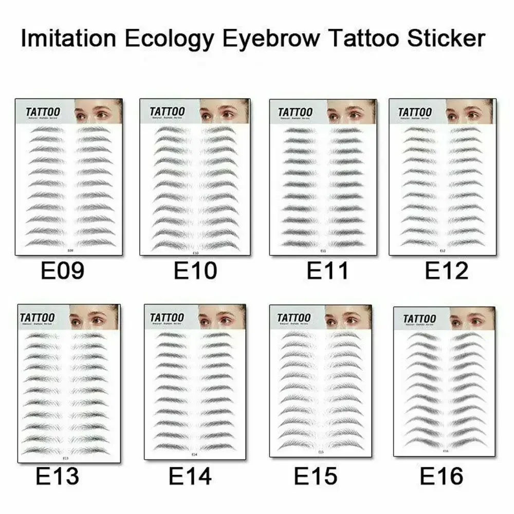 眉毛のタトゥーステッカー,水ベース,耐久性,偽の眉毛のような4Dヘア,本物のメイク