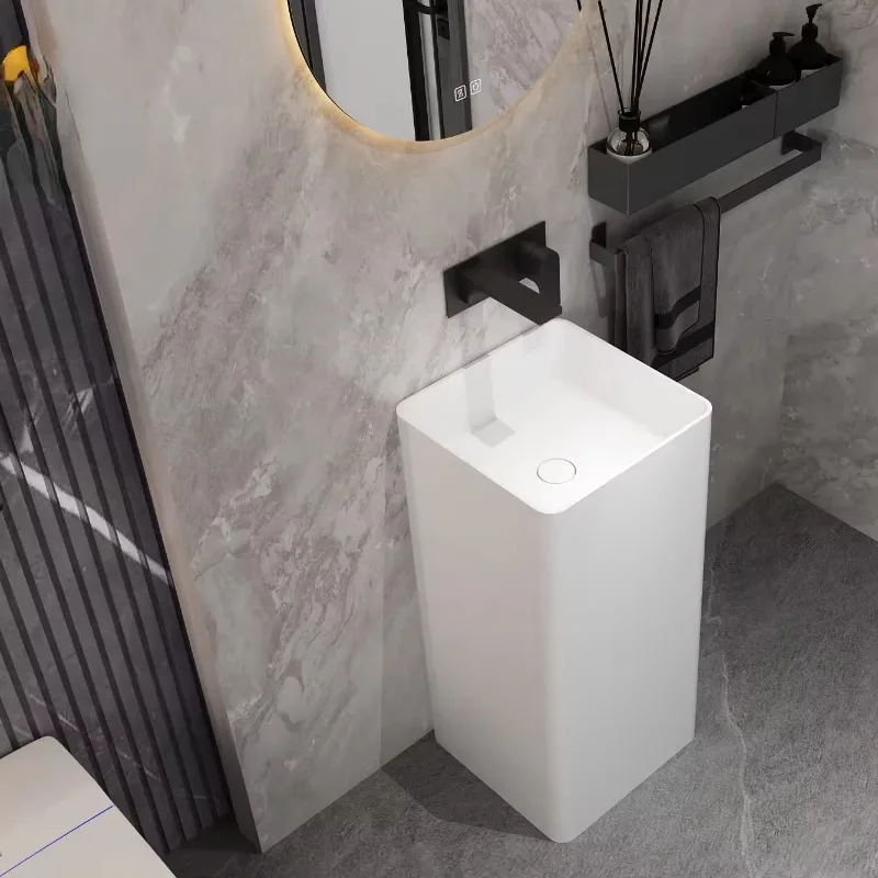 

modern hotel artificial stone three-dimensional column wash basin Washing sink