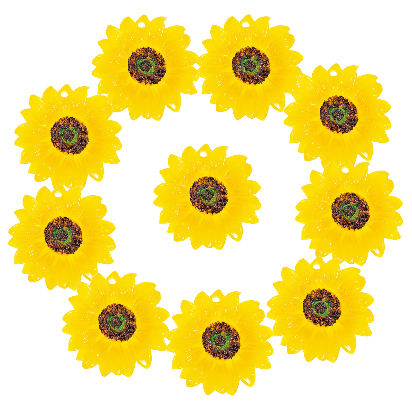 10 pezzi di girasole fai da te portachiavi ciondoli pendenti in resina creazione di gioielli per la decorazione portachiavi appeso zaino