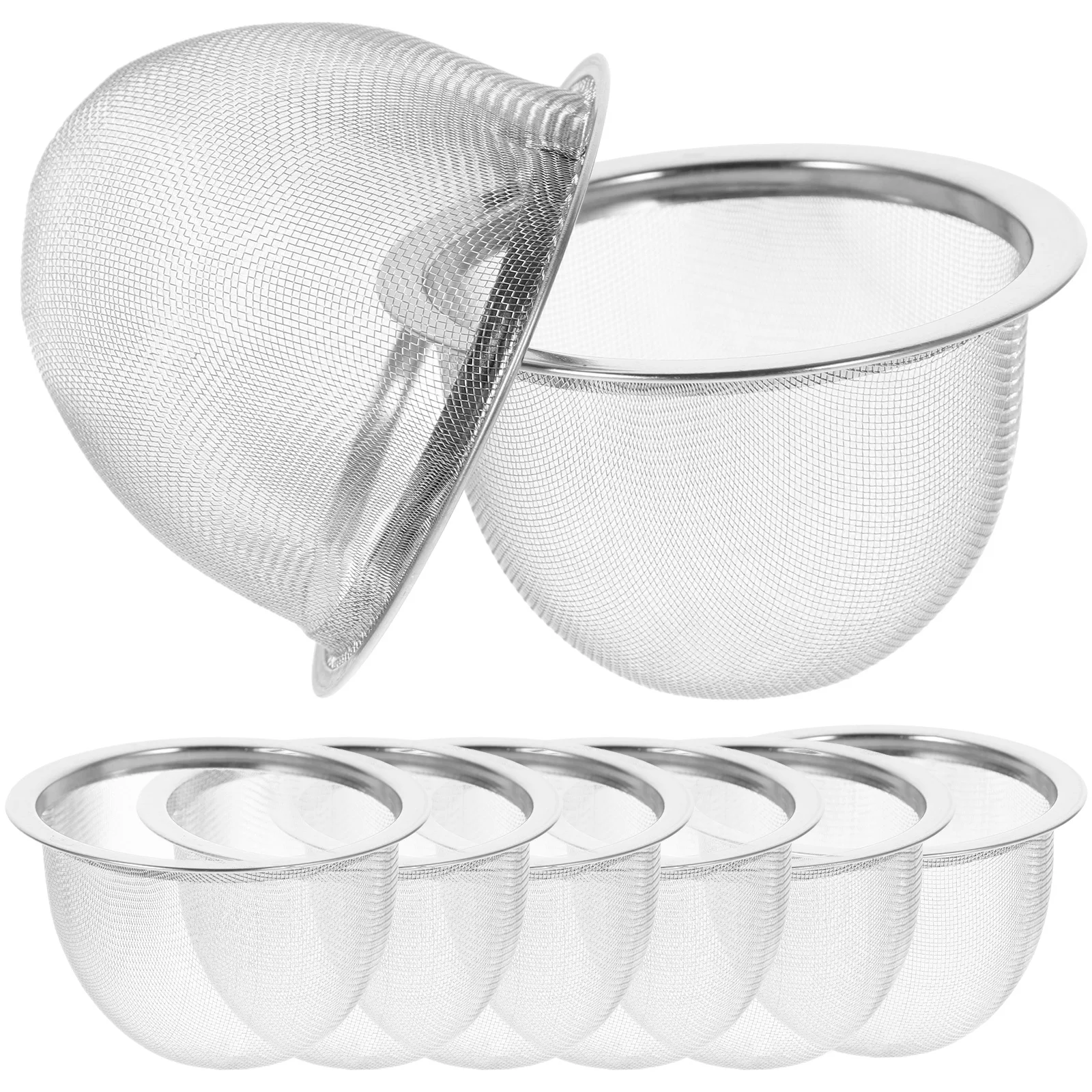 

8Pcs Reusable Stainless Steel Tea Filter Metal Infuser for Hot Water Easy Cleaning 7.2cm X 5cm Cup Accessory Metal Infuser