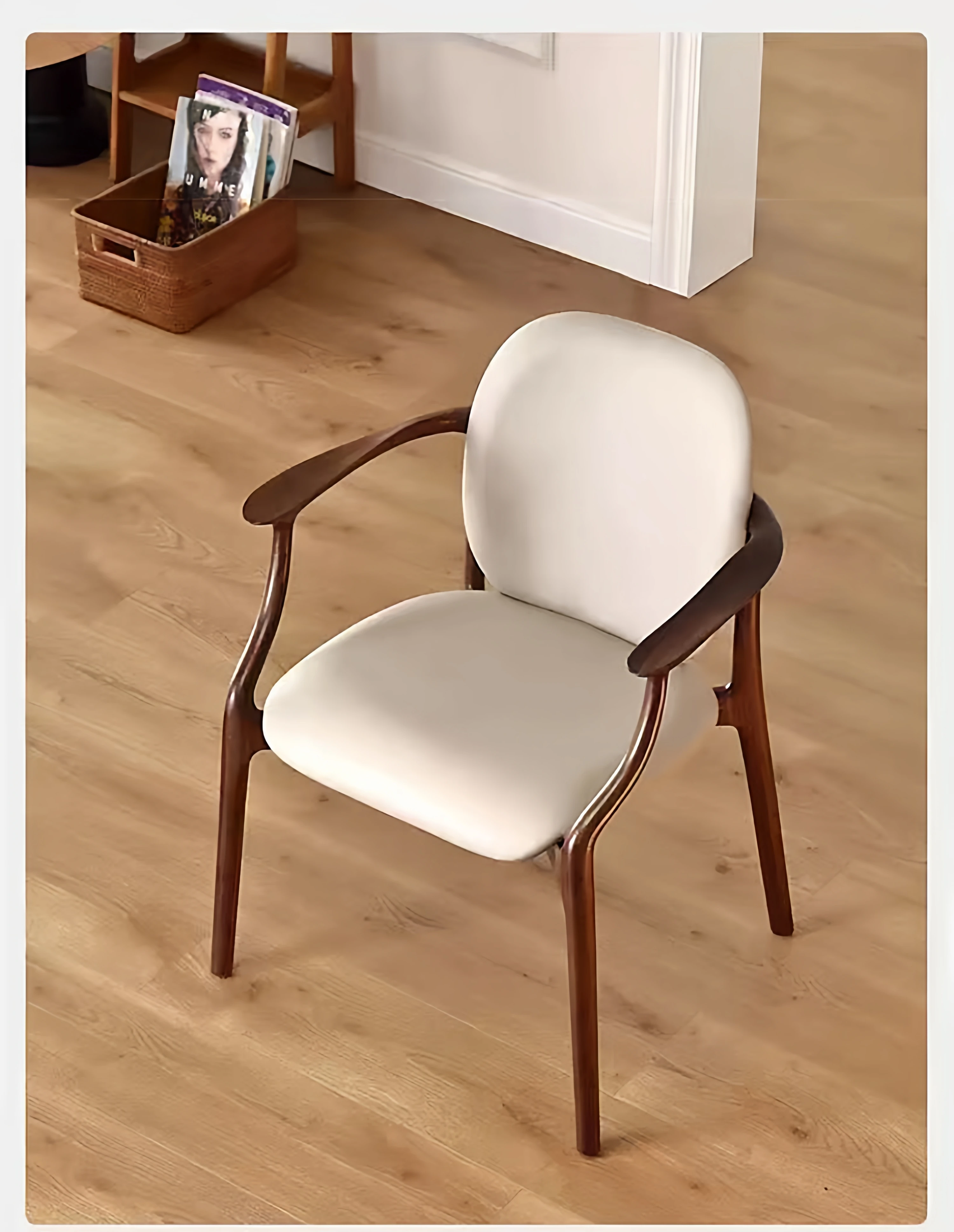 #Minimalist Nordic Style Dining Chair Turquoise Soft Upholstered Seat Comfortable Premium Wood For Restaurant Villa Use