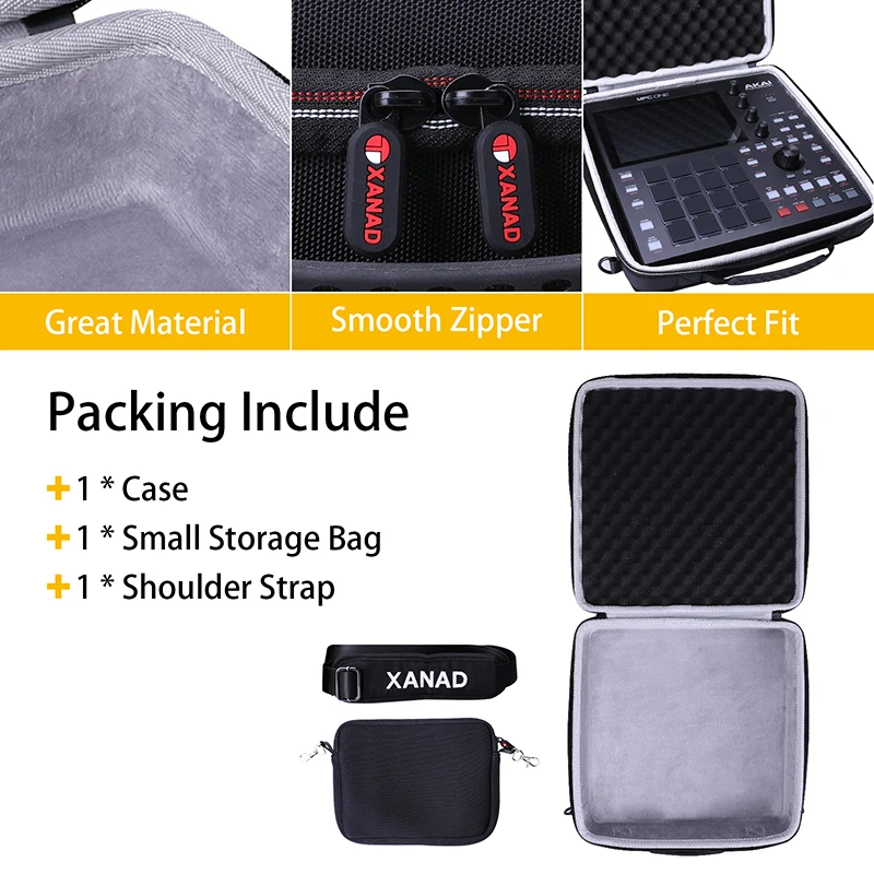 XANAD EVA Hard Case for Akai Professional MPC One Protective Carrying Storage Bag with External Shoulder Strap