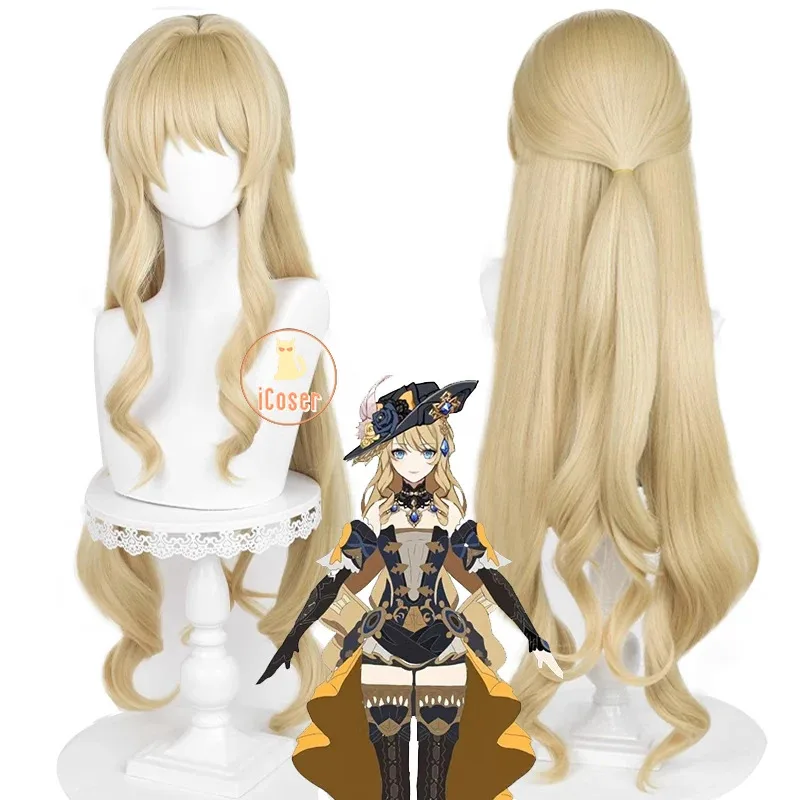 Navia Косплей Костюм Парик Genshin Impact Платье Униформа Fontaine Spina Di Rosula Шляпа Clorinde Хэллоуин Вечеринка для Женщин Costumesa