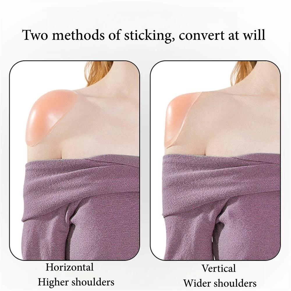 Women's Invisible Shoulder Pad Universal Soft Anti-Slip Silicone Shoulder Push-up Pad Reusable Shoulder Enhancer Sewing Supplies