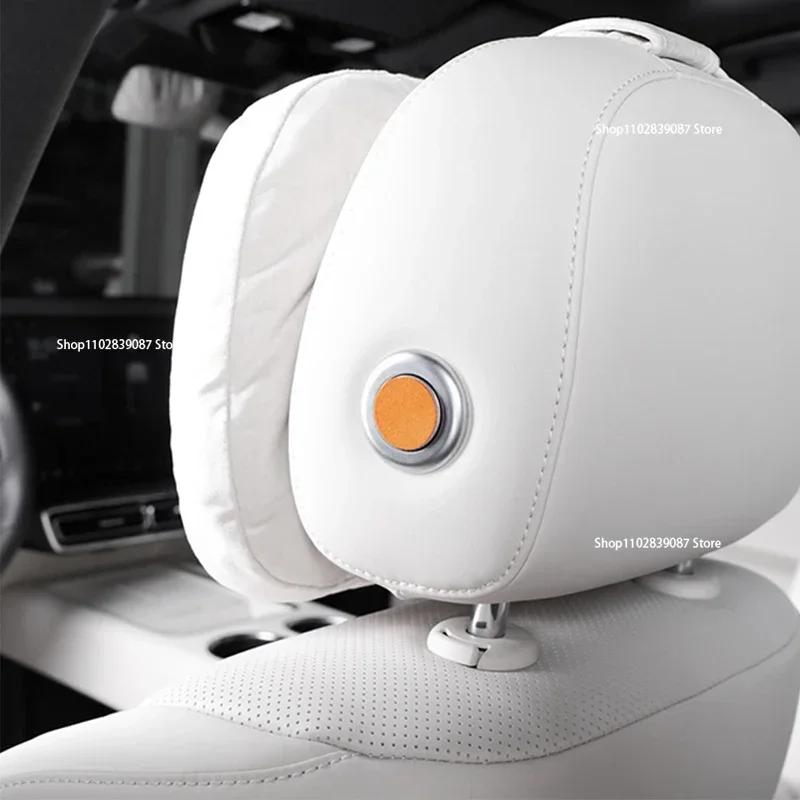 4 قطعة لرائدة مثالية LiXiang L7 L8 L9 2022 2023 سيارة مسند الرأس بالمقعد زر الجلد المدبوغ حماية ملصق الملحقات الداخلية #2