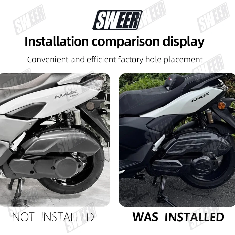 Motorcycle Transmission Intake Carbon Fiber Cover Compatible With Yamaha NMAX125 NMAX155 2020-2025 Left Engine Intake Cover