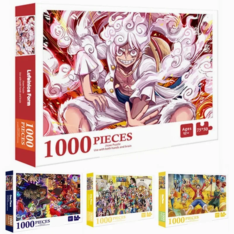 Japanischer Anime einteilige Ruffy-Karte aus 1000 Puzzles für Erwachsene, Puzzlespiel zeug für Kinder, stress abbauendes Spiel mit hohem