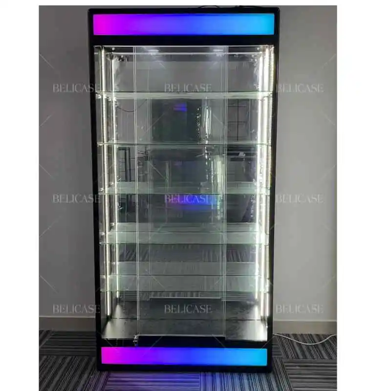 

2025customized.High-End Fashion Design Smoke Shop Counter Retail Store Glass Display Cases Smoke Shop Glass Display