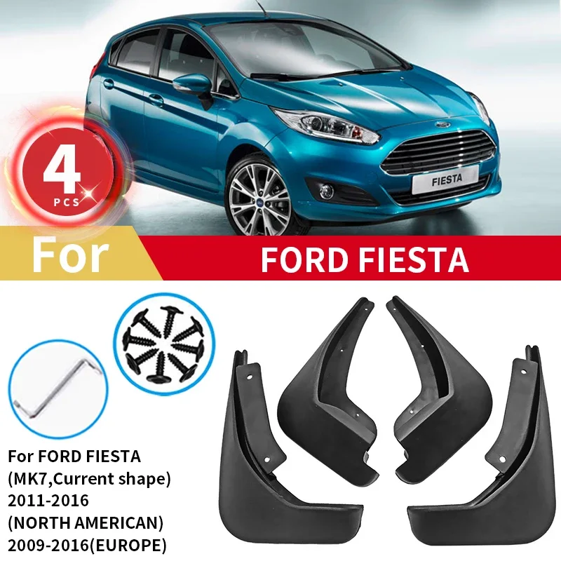 

For Ford FIESTA Mk7 Mud Flap 2011 2012 2013 2014 2015 2016 Mudguards MudFlaps Front Rear Fenders Splash Guard Car Accessories