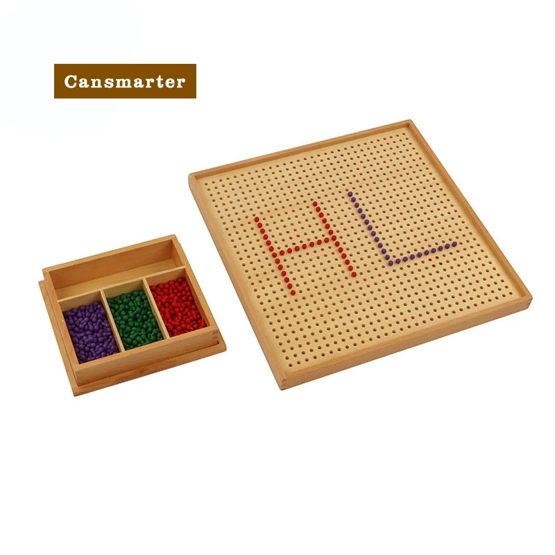 Montessori Baby Toy Wooden Material Peg Board with Pegs Teaching Aids Learning Educational Puzzle Games Mathematics for Children