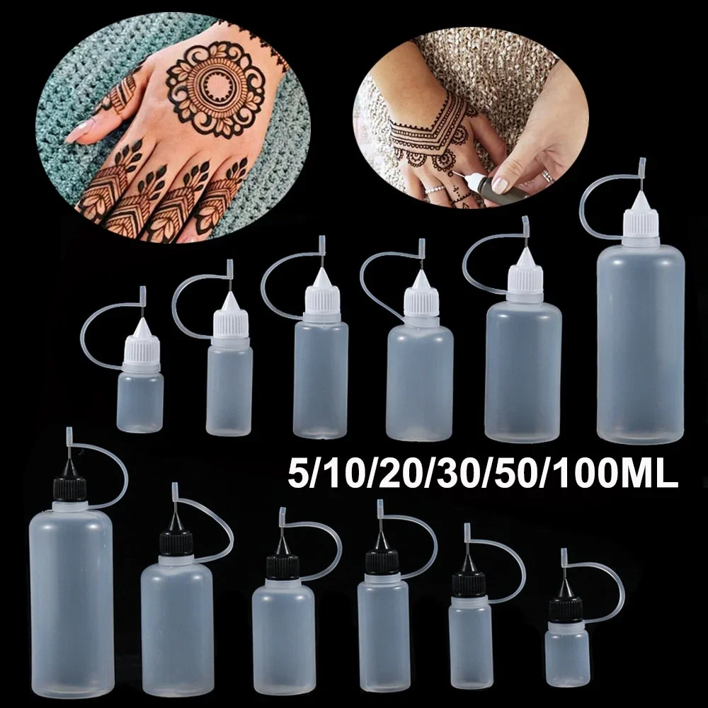 5pcs/set 5/10/20/30/50/100ML Needle Tip Glue Applicator Bottle for Paper Quilling DIY Scrapbooking Paper Craft Tool