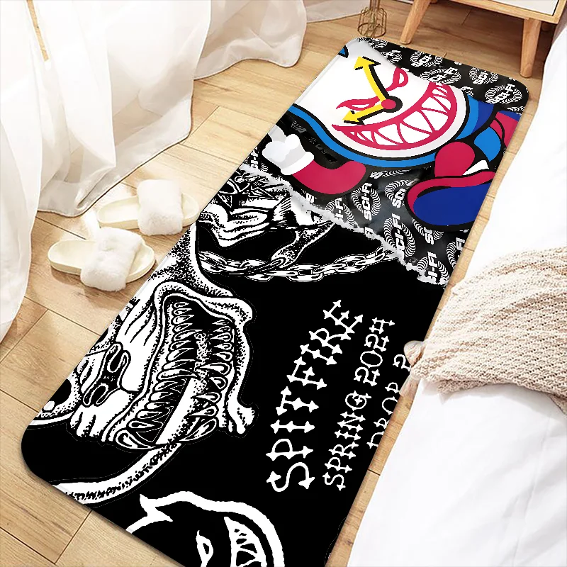 Spitfire Skateboard Door Mat Entrance Non-slip Doormat Washable Kitchen Carpet Living Room Hallway Rugs Bathroom Bath Door Mats