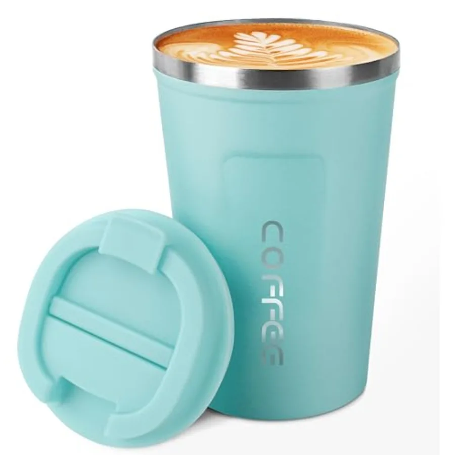 12 oz Stainless Steel Vacuum Insulated Tumbler - Coffee Travel Mug Spill Proof with Lid - Coffee Cups for Keep Hot/Ice Coffee,
