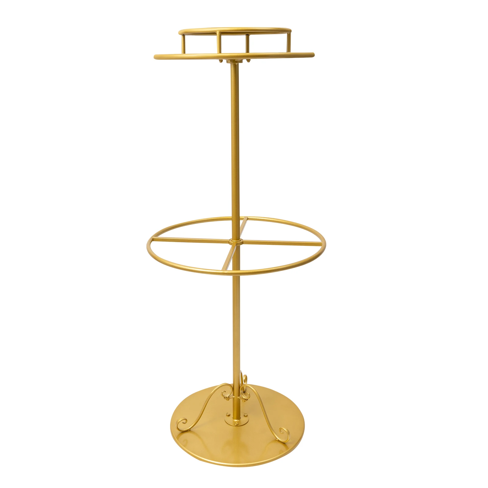 

2-tier Clothing Rack Rotatable Round Clothes holder Floor-Standing Circular Stand 50lbs Load-bearing