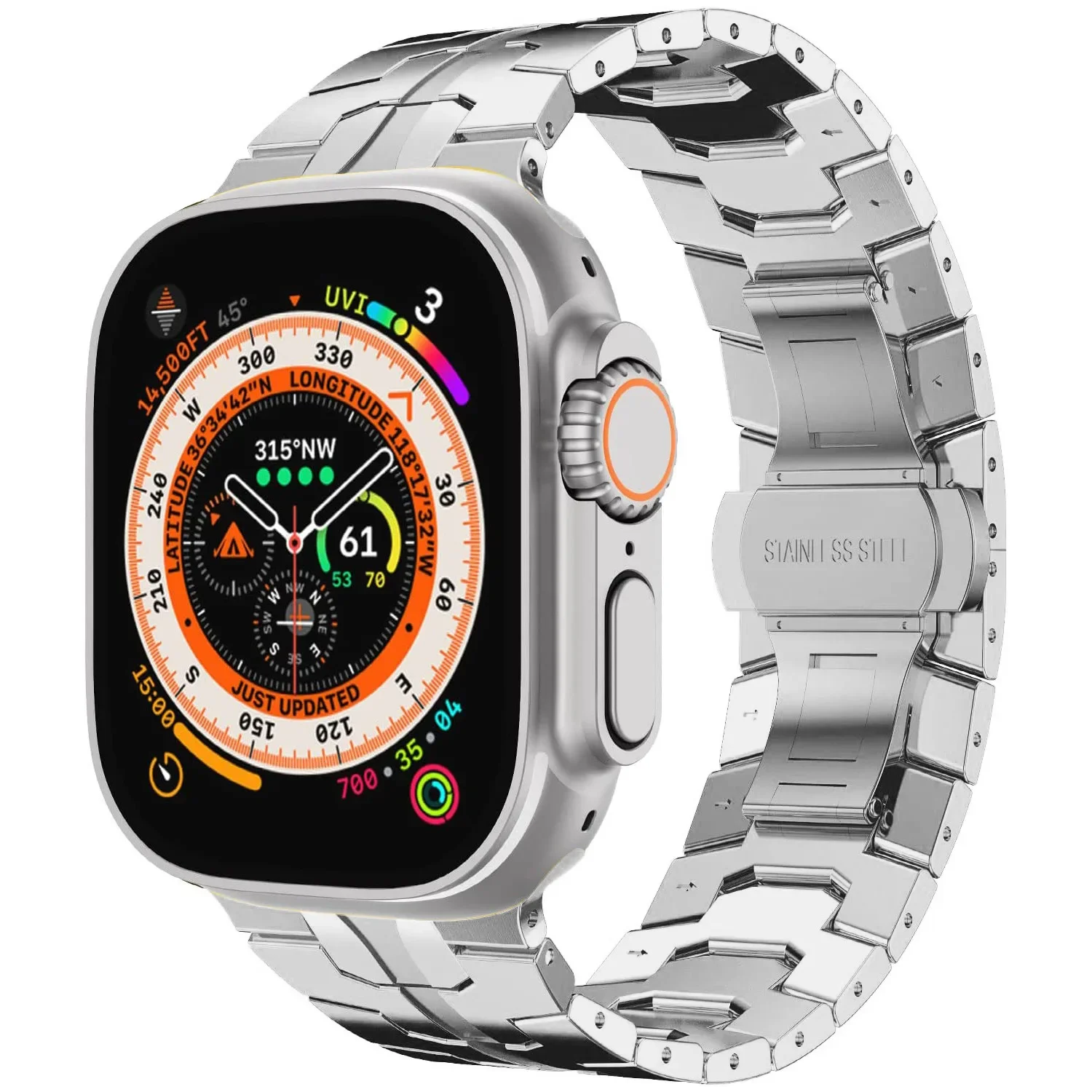 Cinturino in metallo per Apple Watch Ultra 3 2 49mm10 11 46 45 41 44 40 42mm Bracciale senza cuciture cinturino iWatch 9 8 7 SE3 6 5 4 Correa