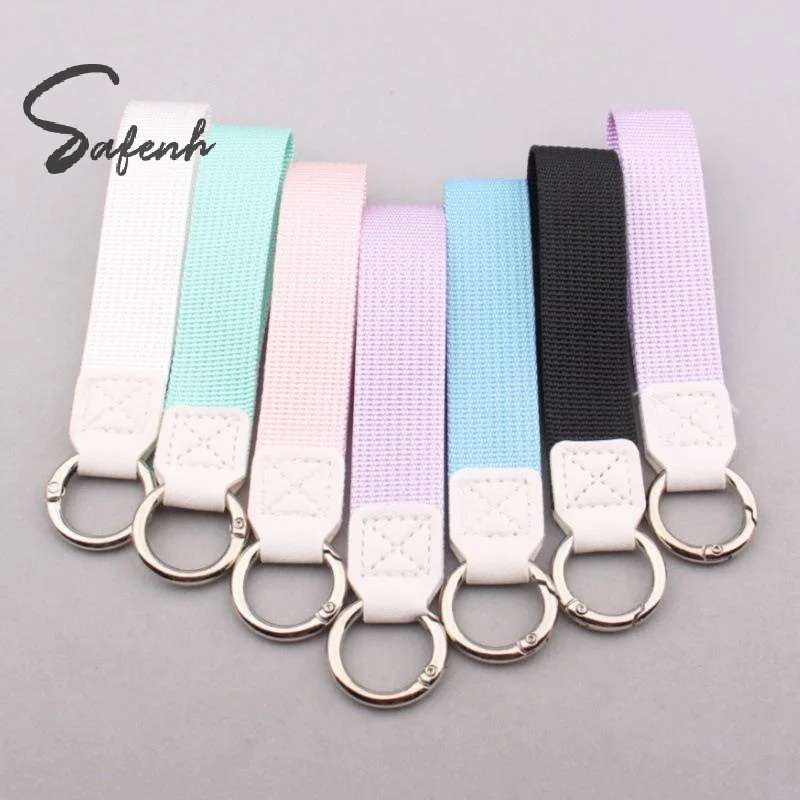 2PCS Fashion Keychain Canvas Strap Lanyard Bag Keyring Weave Pendant Car Key Ring Chain Gift