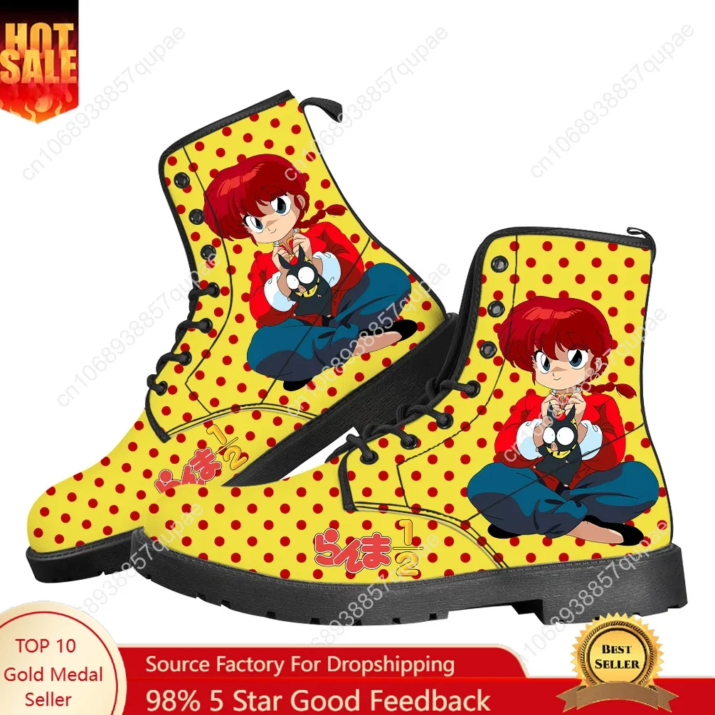 

Ranma Flat Boots Cartoon Anime Lovely Mens Womens Teenager Shoes Casual Outdoor Footwear High Quality Couple Customized Shoe