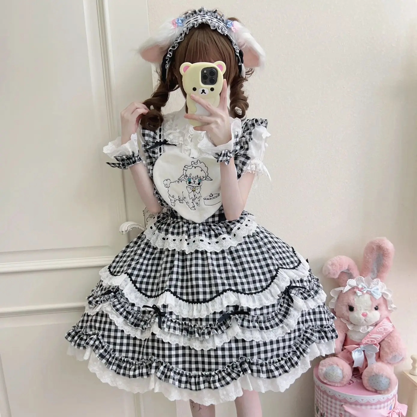 

Lolita Dress Sweet Jsk Suspender Dress Women Vintage Kawaii Sleeveless Dress Japanese Princess Maid Dresses
