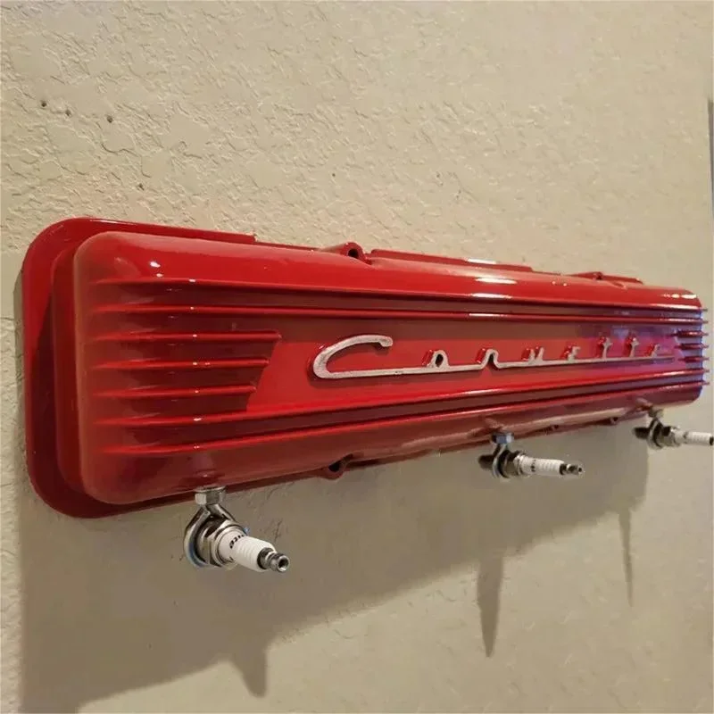 Vintage Car Hood Clothing Storage Rack Home Bedroom Door Wall Rack Spark Plug Storage Keys Miscellaneous Decorations