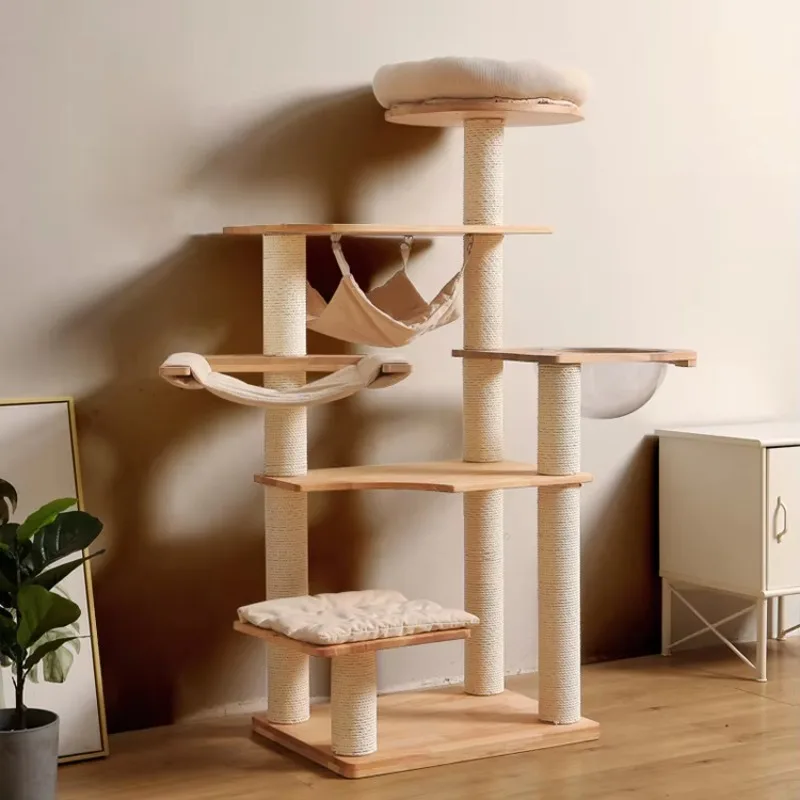 

Cat Climbing Frame Pet Bed Multi-cat Family Use All-in-one Cat Rack Pet Furniture Toy Supplies
