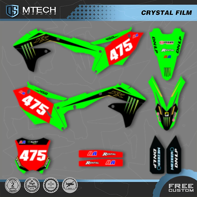 

DSMTECH For Kawasaki Graphics Background Decals Stickers For 2016 2017 2018 KXF450 KX450F 009