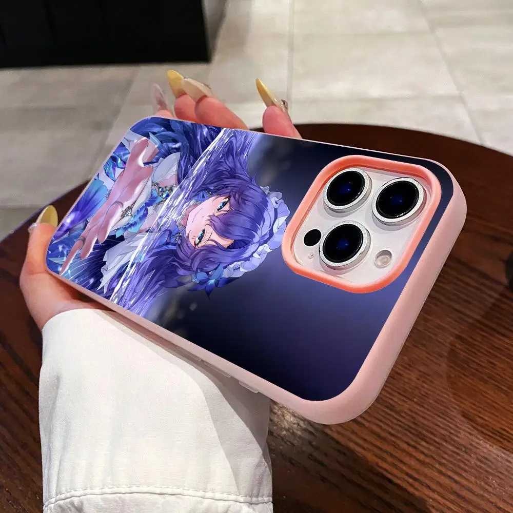 

Wuthering Waves Cantarella Phone Case for iPhone 17 16 15 14 13 12 11 Air Pro Max Plus Jelly Double layer Pink Cover