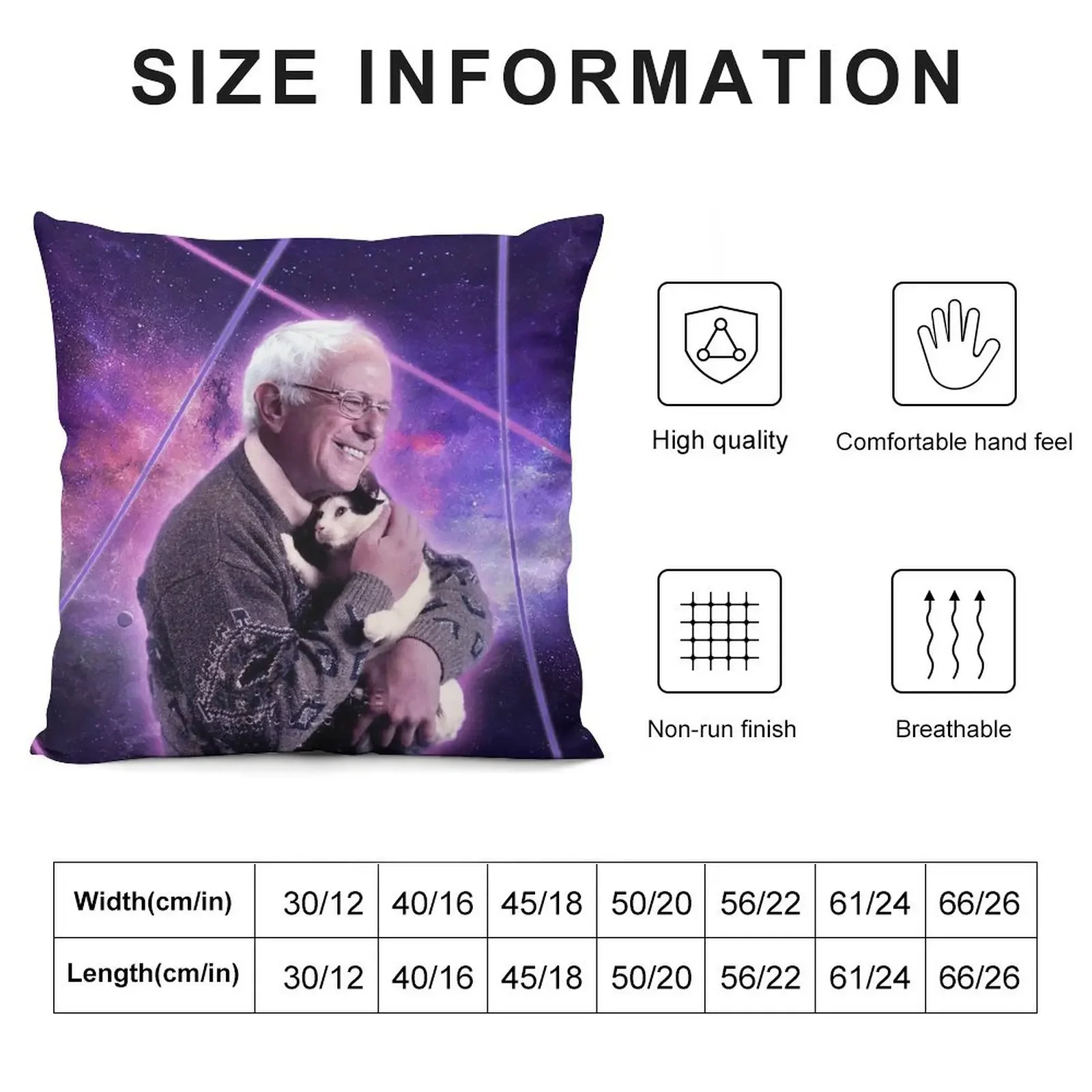 Bernie Sanders Halftone Cat in Space Throw Pillow Pillowcases Cushion Covers Sofa Pillowcases Bed Cushions pillow