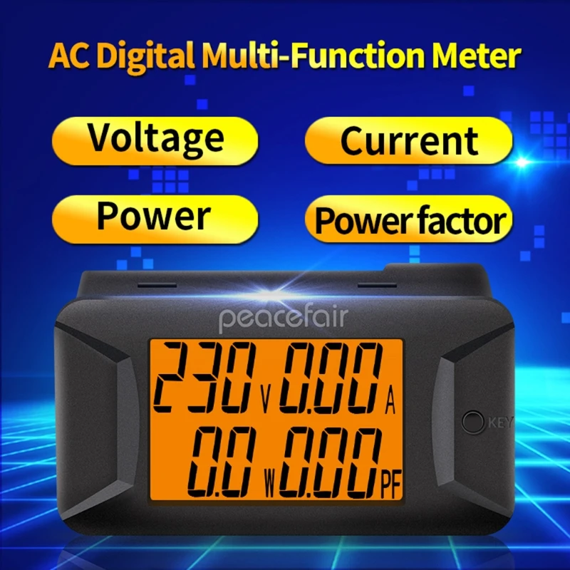 AC Single Phase 40-400V 100A Digital Wattmeter Voltmeter Ammeter Electric Instrument Power Factor Meter PZEM-028 M4YD