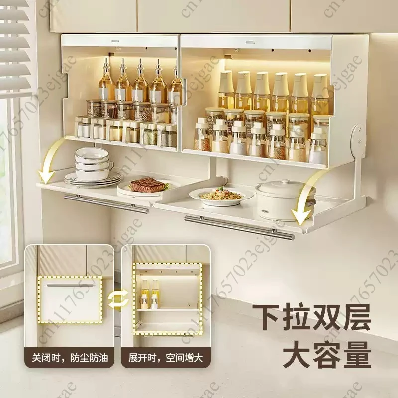 Kitchen seasoning rack, diamond free wall mounted storage rack, cabinet storage rack, integrated space saving bracket