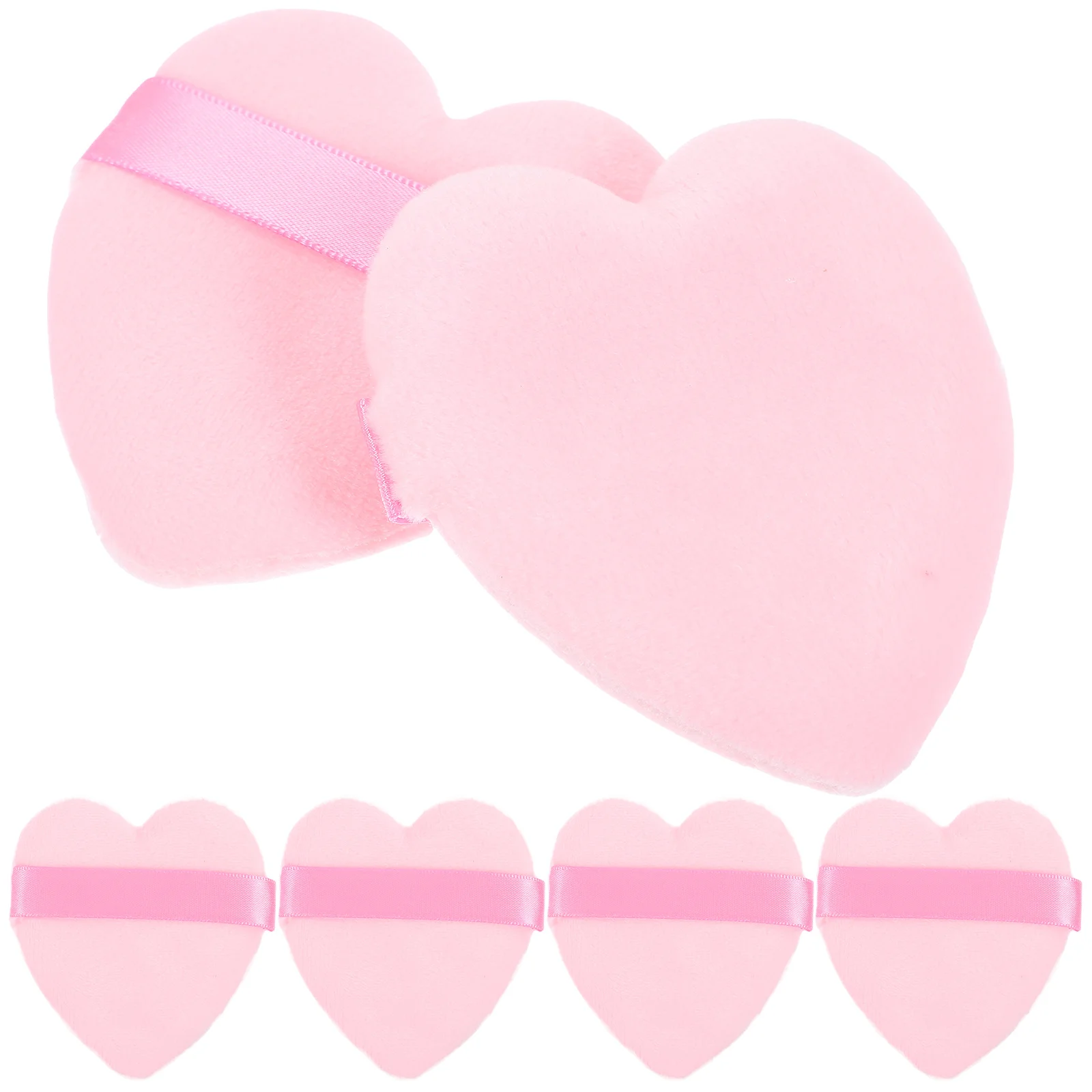 

6pcs Heart-Shaped Makeup Pink for Setting Foundation Precision Application Sponges