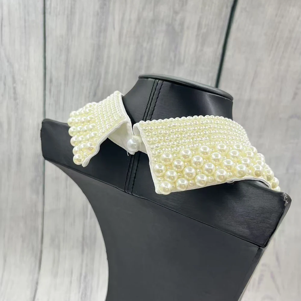 Greek design irregular white pearl multi-layer collar necklace