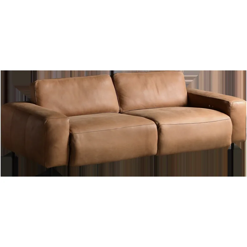 أريكة جلدية كهربائية متعددة الوظائف، أرائك مسرح منزلية فاخرة مستقيمة قابلة للسحب للفيلا #5