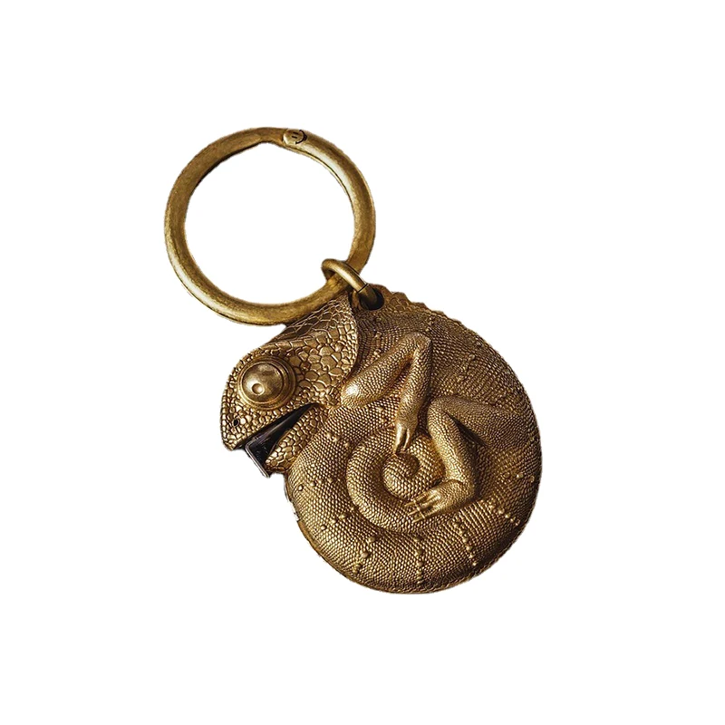 Chameleon Maßband Stahllineal Tragbares kleines Stahllineal Anhänger-Messwerkzeug aus Legierung
