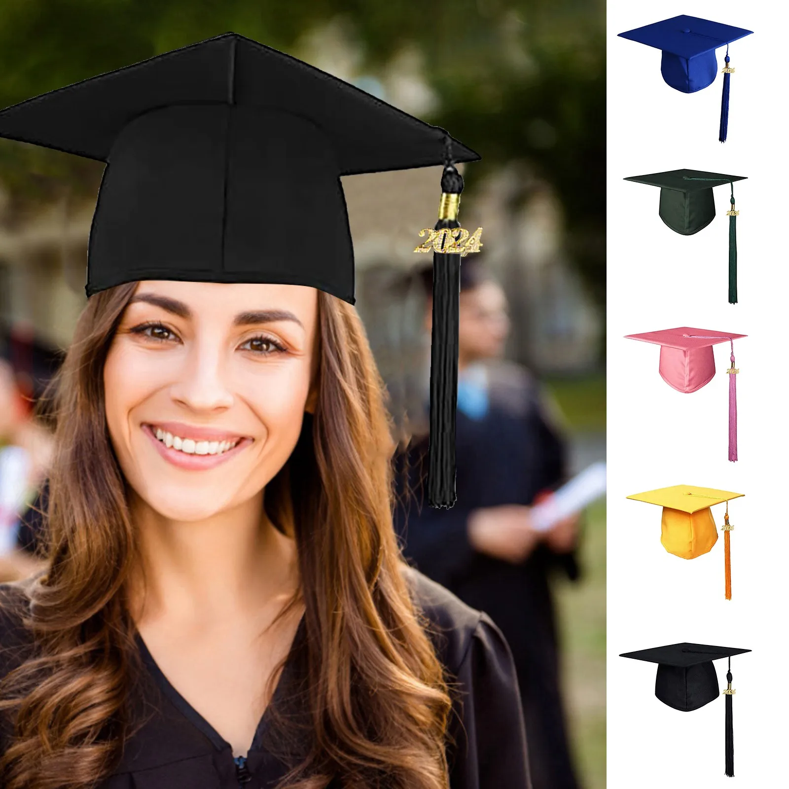 Adjustable Unisex Adult Children School Graduation Party Tassels Cap Mortarboard University Bachelors Master Doctor Academic Hat