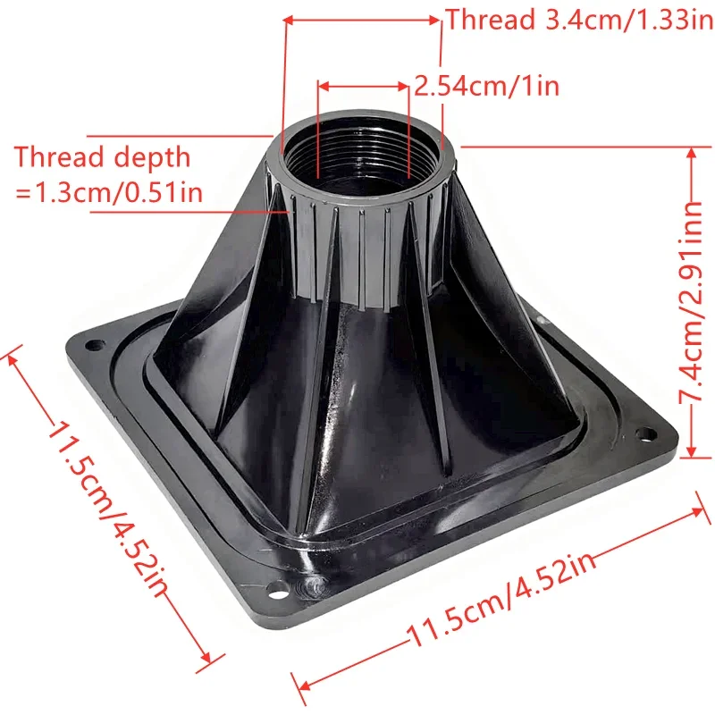 MW Audio 4" quadratischer Hochtöner-Horn 115x115x74mm, Gewindehals HF-Wellenleiter für DIY-Lautsprecher – Detail 1