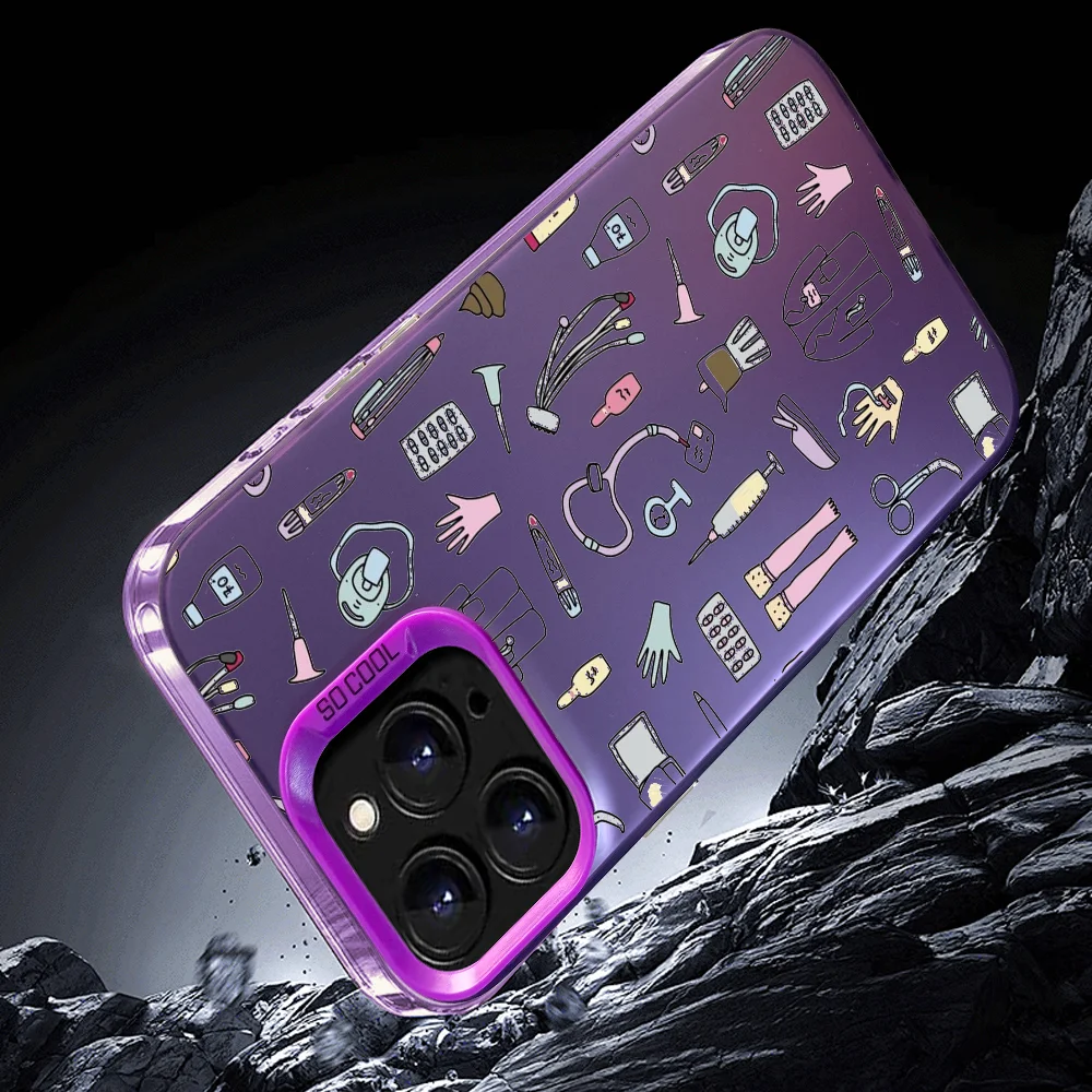 Etui na telefon Nurse Medical Medicine Health Heart do iPhone'a 16 Pro Max 15 14 13 12 XS Plus 11 Fashion Matte Aurora Laser Gradient